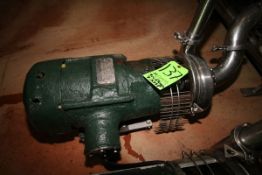 Tri-Clover 7.5 hp Centrifugal Pump, Model C328MF21T-S, S/N U723 with 2-1/2