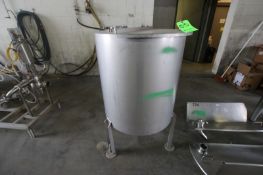 S/S Hinged Lid Storage Tank. Approx Dims: 33