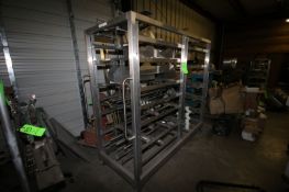 Delkor S/S Portable Parts Carts. (1) Set up for 9 & 32 Oz Fixtures. Set up for 7 Oz Fixtures.