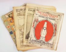A collection of war related newspapers and ephemera including 