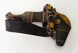 Persian dagger with beaded floral decoration,