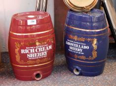 Two Royal Norfolk ceramic spirit barrels 