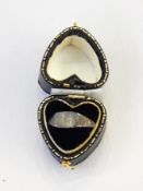 Roman white metal (possibly bronze) ring of angular circular form,