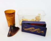 Various items to include Japanese carved ivory figure group (af), boxed 