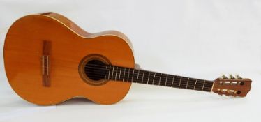 A classical guitar,
