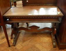 A rectangular top side table, with bead border,