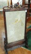 Chinese carved hardwood firescreen,