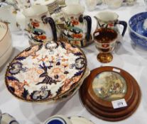 Set of three Losolware pottery graduated jugs 