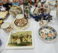 Victorian relief moulded stoneware teapot, Masons ironstone china small jug,