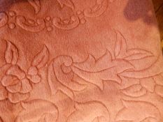 Chinese pink ground wool rug with embossed detail, rectangular,