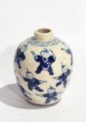 Chinese porcelain miniature vase, ovoid, in the 