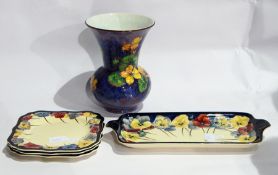 Royal Doulton pottery vase, spherical with flared rim, 