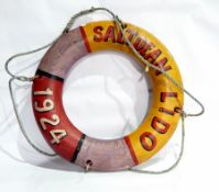 Decorator's piece - lifebelt painted Saltdean Lido 1924,