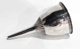 George III silver wine funnel, the cup with reeded border and fluted base, London 1793,