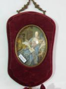 Collection of print miniatures and heightened photographic prints including Marquise de Pompadour,