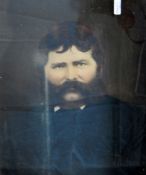 19th century English School
Oil on panel
Half portrait of a gentleman with a mutton chop moustache,