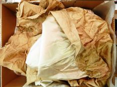 Yellow silk brocade, part made dress,