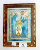 Abstract watercolour 
Initialled 