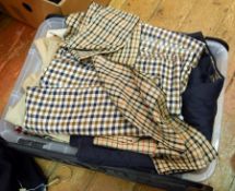 Various Aquascutum, Dax, Burberry, windcheaters, jackets, skirts, material, etc.