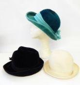 Three ladies felt hats