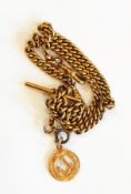 Gold-plated double albert chain,