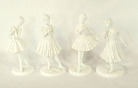 Four Coalport china figures including 