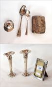 A quantity of small items of silver to include rectangular photograph frame, cigarette case,
