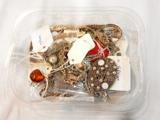 1970's silver necklace, a silver coloured dolphin bracelet,