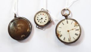 Lady's silver wristwatch (strap missing),