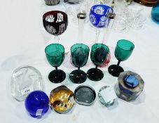 A pair of late Victorian/Edwardian silver-mounted clear and cranberry glass spill vases,