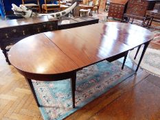 Late 19th/early 20th century mahogany extending D-end dining table,
