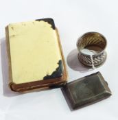 Silver matchbook case with Greek key border,