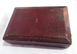 A George V red morocco leather filing despatch box 