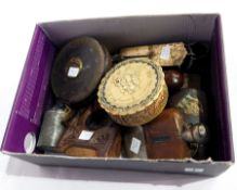 A quantity of old tin keys and various old tins, boxes, etc.