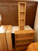 Four modern open bookcases,