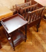 A stained wood side table,