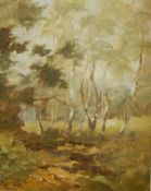 Lewis Creighton Oil on board Woodland scene,