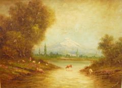 H Moncayo (1894-1984) Oil on panel Mount Cotopax, Ecuador,