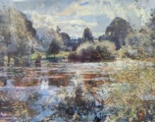 After Sir Alfred Munnings Colour print River landscape entitled 