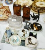 A moulded glass jar and cover,