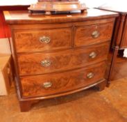 A 19th century mahogany and satinwood inlaid bowfront chest of drawers,