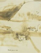 Joyce Plumstead Land Watercolour drawing Study of church, labelled verso 