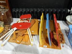 Wooden vintage dolls high-chair,