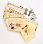 A quantity of Edwardian and early 20th century greetings cards and Christmas cards together with