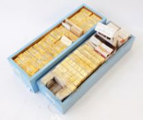 Two boxes of cigarette cards