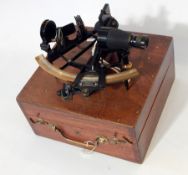 A Heath & Co Hezzanith Rapid Reader patent black japanned sextant made on 31st July 1956 together