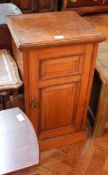 An walnut bedside cabinet,
