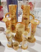 Quantity of late 19th/early 20th century Royal Worcester Blush porcelain to include pair vases,