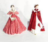 A Royal Worcester porcelain figure commemorating QEII 80th birthday 2006 and a Royal Worcester