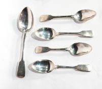 A Victorian silver fiddle pattern tablespoon,